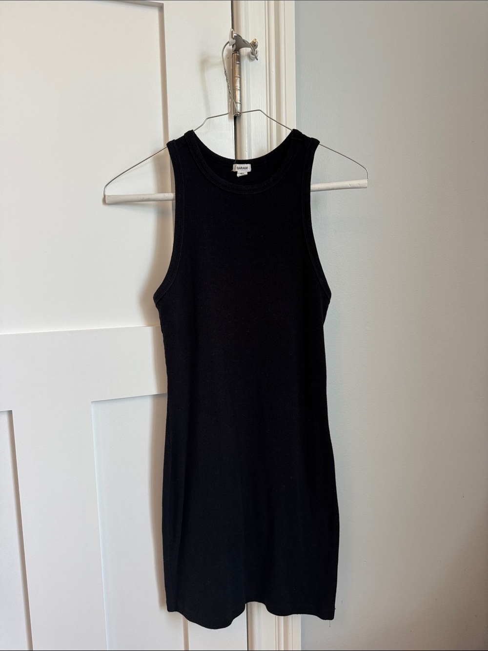 Garage Black Ribbed Tank Mini Dress